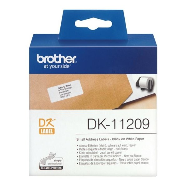 Brother DK-11209 etikett-tejp Svart på vitt
