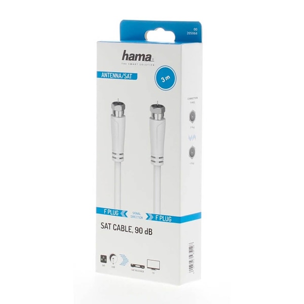 Hama Antennkabel SAT 90dB F-F Vit 3,0m