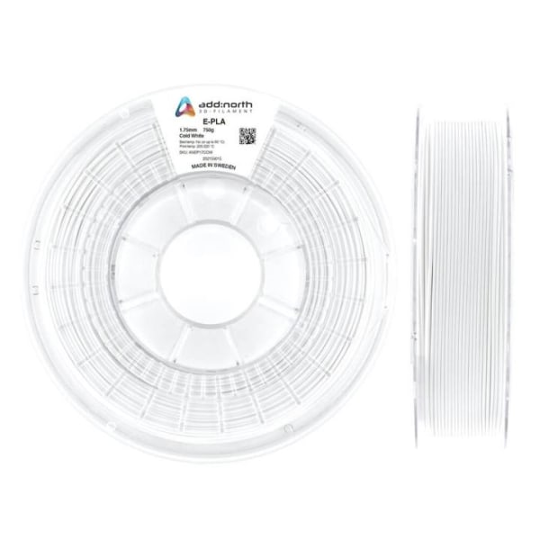 ADDNORTH Filament E-PLA 1.75mm 750g Kold Hvid