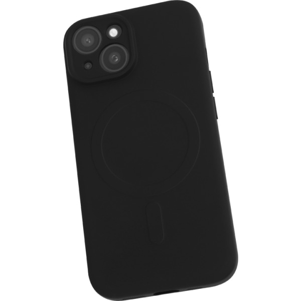 Wave Soft Touch silikonskydd, Apple iPhone 15, svart. Svart