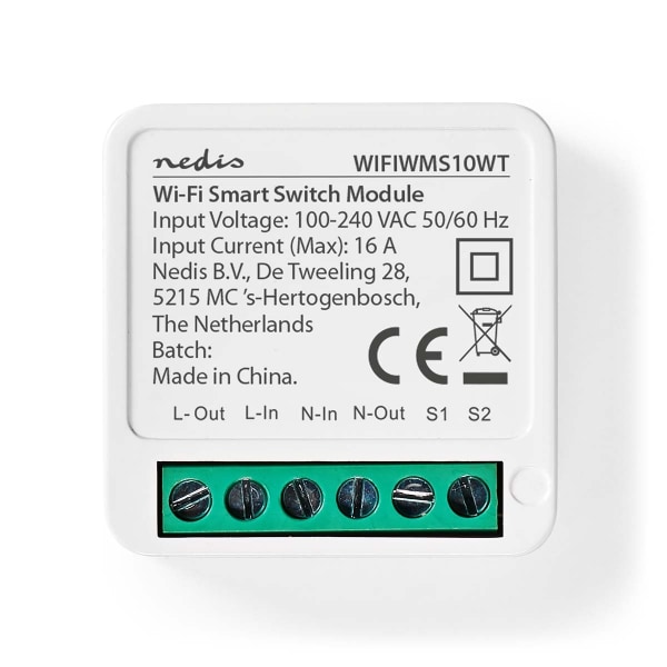 Nedis SmartLife Afbryder | Wi-Fi | 3680 W | Terminalforbindelse | App tilgængelig til: Android™ / IOS