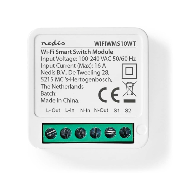 Nedis SmartLife Strömbrytare | Wi-Fi | 3680 W | Terminalanslutni