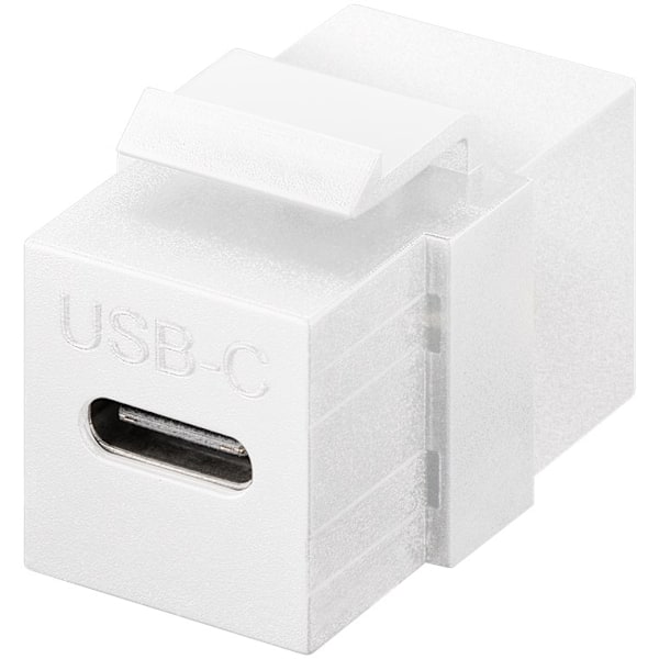Goobay Keystone-modul USB-C™-kontakt, USB 3.2 Gen 2 (10 Gbit/s), vit USB-C™-uttag > USB-C™-uttag