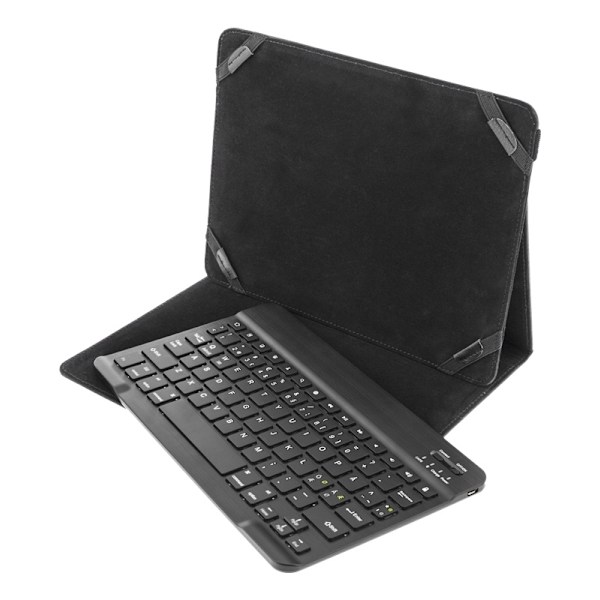 DELTACO suojus ja Bluetooth näppäimistö 10" tableteille, musta Svart