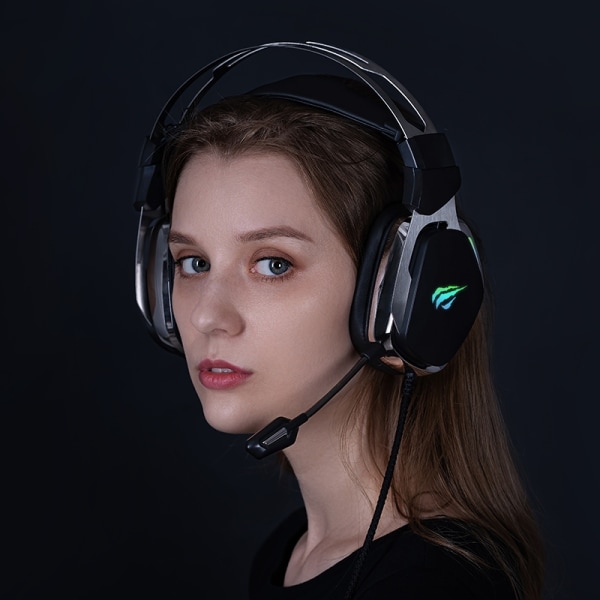 Havit Gaming H2018U Wired headset in fullsize, USB, Black/Silver