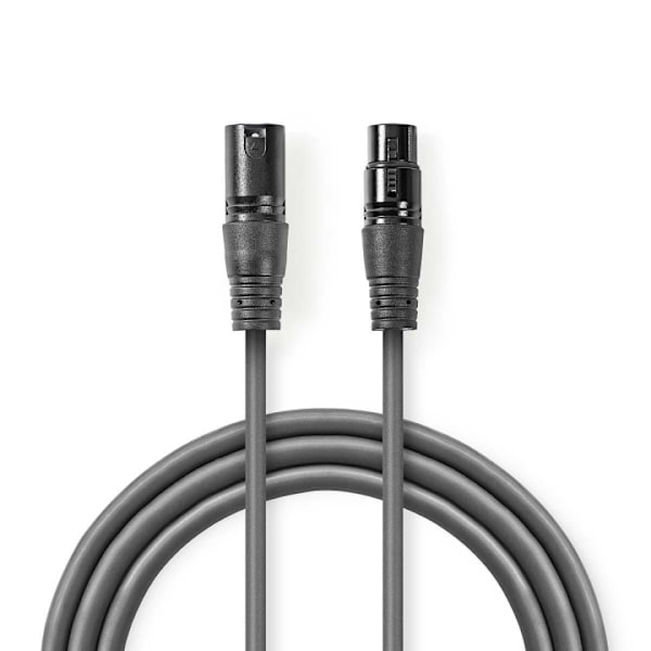 Nedis Balanserad ljudkabel | XLR 3-stifts hane | XLR 3-stifts hona | Nickelplaterad | 10.0 m | Rund | PVC | Mörkgrå | Presentbox