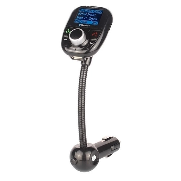 FM-sender med Bluetooth-håndfri og billader, Sort