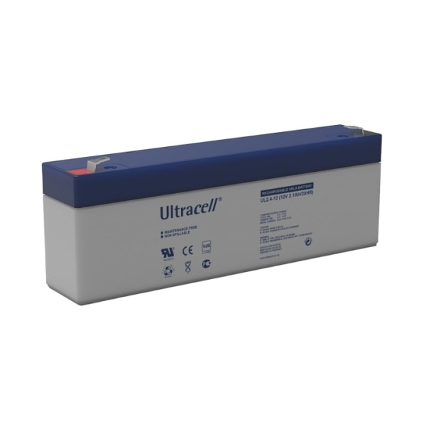 Ultracell Blybatteri 12 V, 2,1 Ah (UL2.4-12) Faston (4,8 mm) Bly