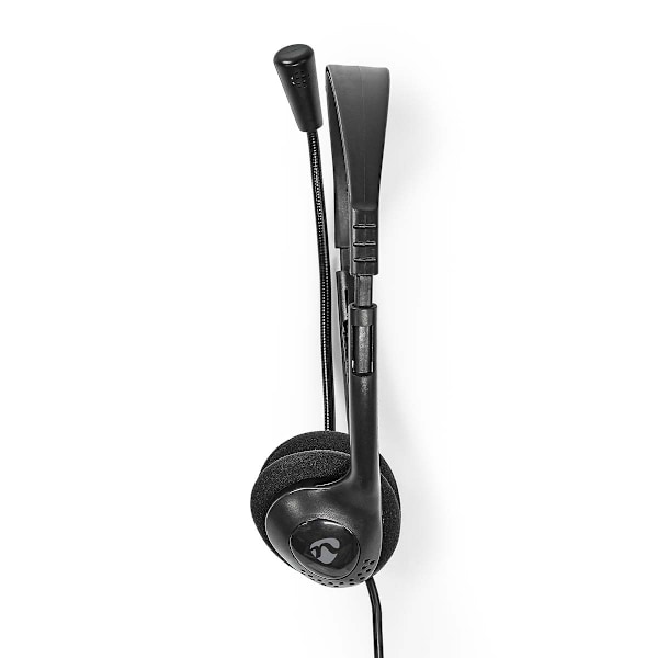 Nedis PC headset | On-Ear | Stereo | USB Type-A / USB Type-C™ | Vikbara Mikrofon | Svart