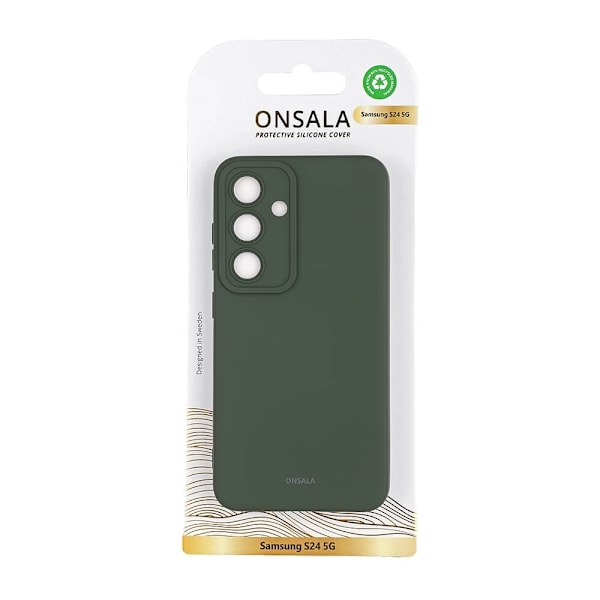 Onsala Mobilskal med Silikonfølelse Olive Green - Samsung S24 5G Grön