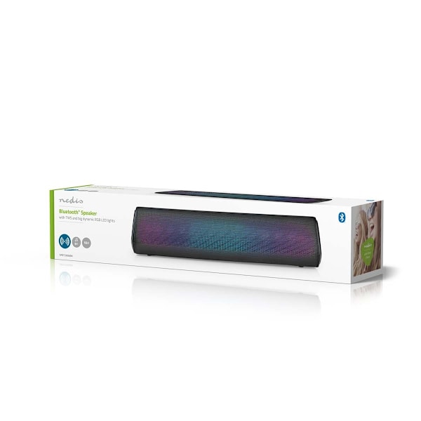 Nedis Bluetooth® højttaler | Maksimal batteritid: 6 timer | Borddesign | 18 W | Stereo | Indbygget mikrofon | Kan parres | Sort
