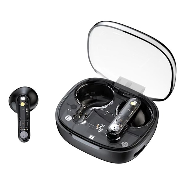 Streetz T150 TWS earphones, Transparent, Black Svart
