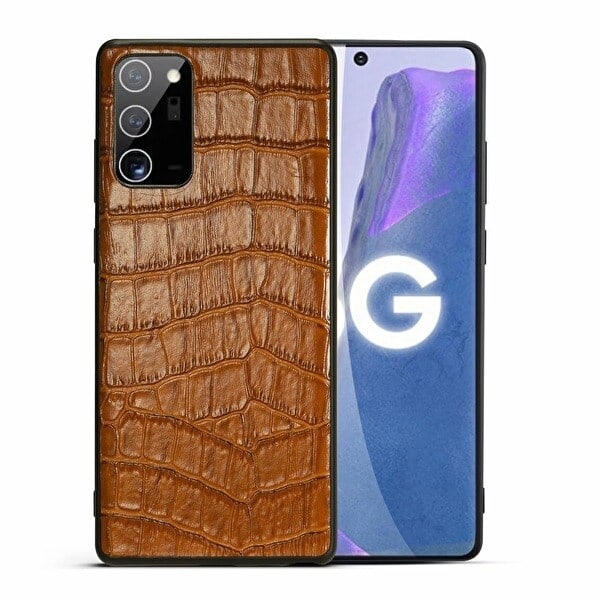 Skal i konstläder till Samsung S21 Plus Brun