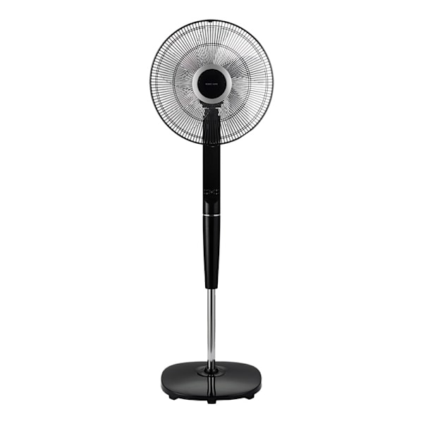 Nordic Home Golvfläkt med fjärrkontroll, 40 cm, låg ljudnivå, timerfunktion, Svart