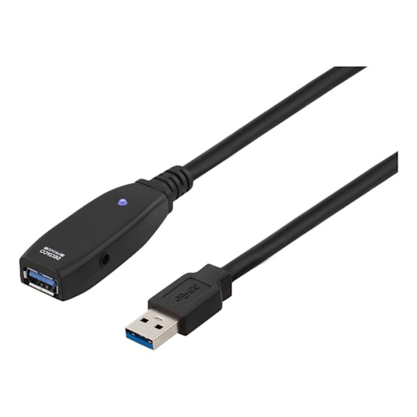 DELTACO USB 3.0-forlængerkabel, aktivt, Type A han - Type A han, <b>2