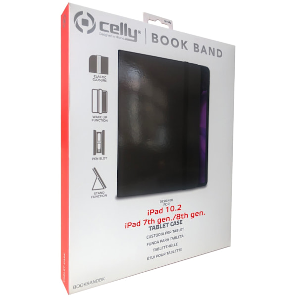 Celly BookBand Booklet iPad 10,2" Gen 7/8/9 Svart