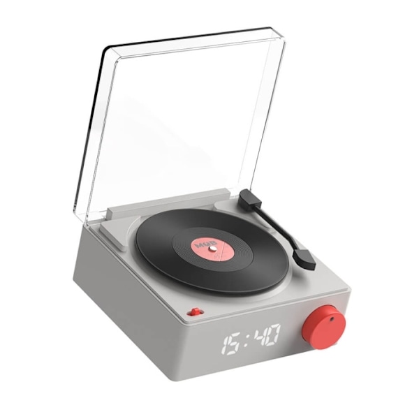 Mobility On Board MOB Speaker Alarm Clock Vinyl Retro Grey