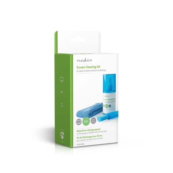Nedis Skärm rengörning | Spray | 200 ml | Dator / Läsplatta / Smartphone / Tvskärm | Torkare ingår