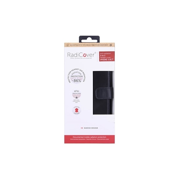 Radicover Lompakko iPhone 12 Pro Max Säteilysuojattu 2in1 RFID Musta Svart