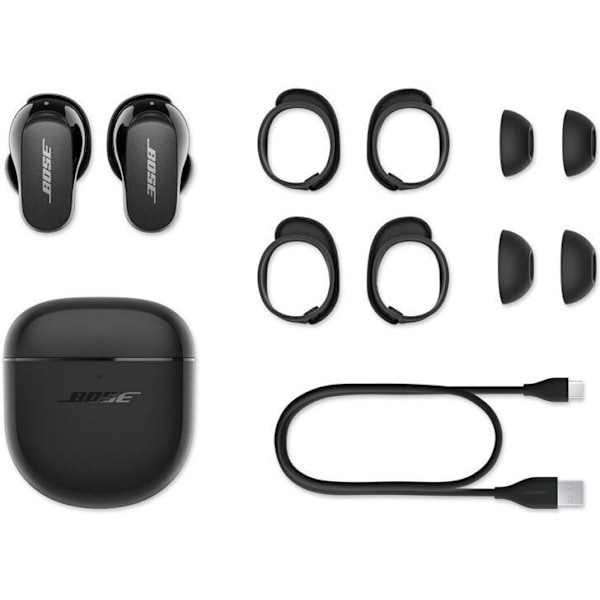 Bose QuietComfort EarBuds II brusreducerande in-ear-hörlurar, svarta Svart