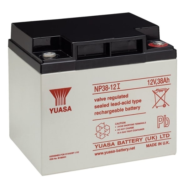 Yuasa Blybatteri 12 V, 38 Ah (NP38-12I) Gevind (M5) Blybatteri,