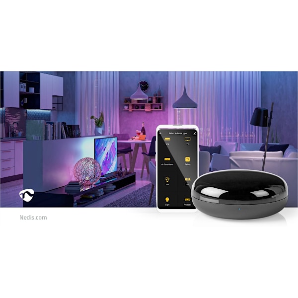 Nedis SmartLife IR Fjernbetjening | Wi-Fi | Universal | Signalområde: 5 m | 38 KHz | USB Drevet | Android™ / IOS | Sort