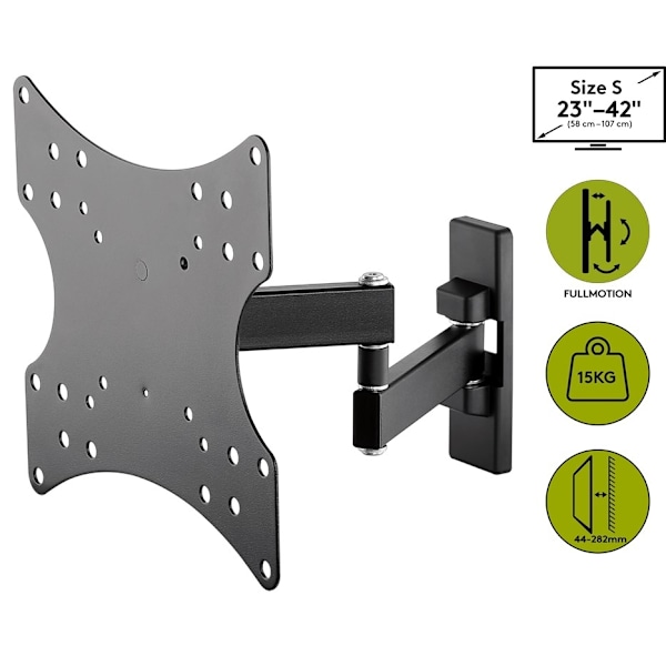 Goobay TV-väggfäste Basic FULLMOTION (S) för TV-apparater från 23 till 42 tum (58-107 cm), helt mobilt (svängbart och lutat) upp till 15 kg