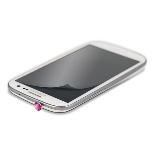 WD 3,5mm-pin inkl. Samsung galaxy S3 glitterskärmskydd, rosa (42