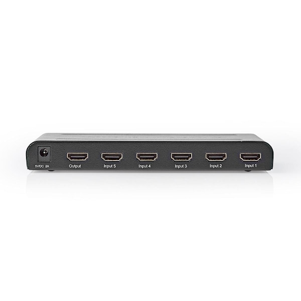 Nedis HDMI ™ Kytkin | 5-Porttinen port(s) | 5x HDMI™ tuloliitäntä | 1x HDMI™ lähtö | 4K@60Hz | 18 Gbps | Kauko-ohjattu | Metalli | Antrasiitti
