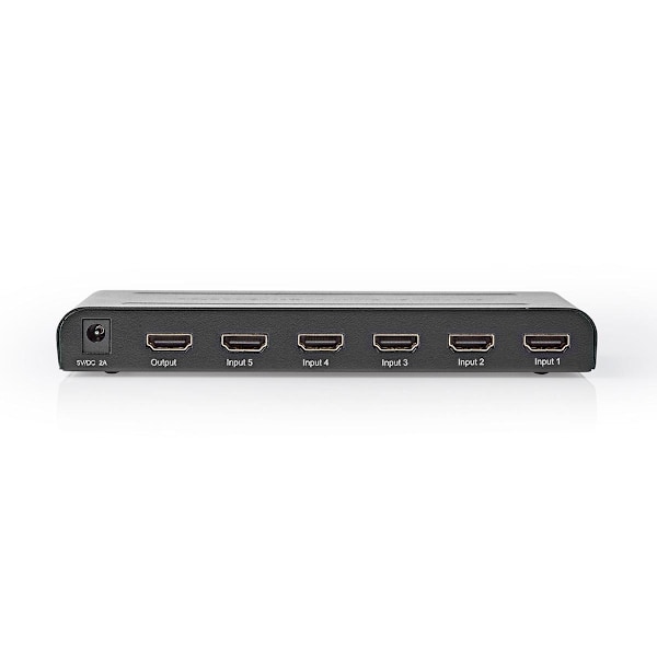 Nedis HDMI ™ switch | 5-Port port(s) | 5x HDMI ™ -indgang | 1x HDMI™ Output | 4K@60Hz | 18 Gbps | Fjernstyret | Metal | Antracit