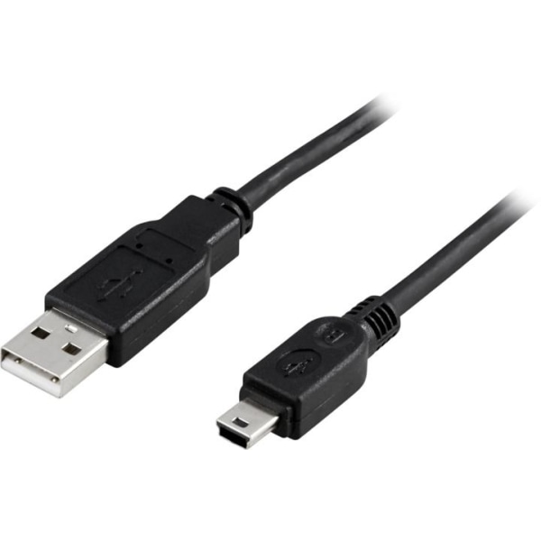 DELTACO USB 2.0 -kaapeli Type A uros - Type Mini B uros, 2m, mus