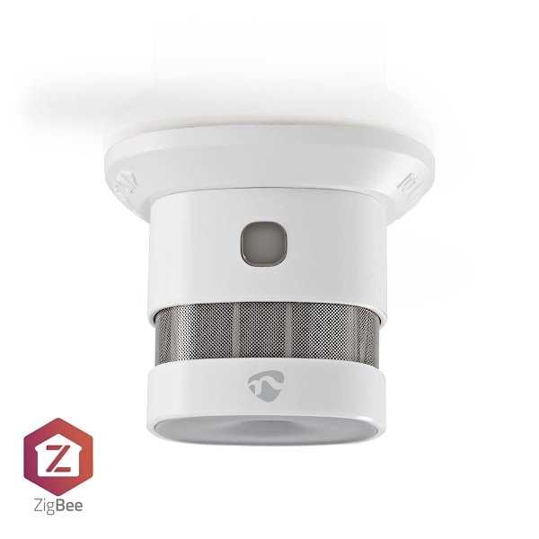 Nedis SmartLife Rökdetektor | Zigbee 3.0 | Batteridriven | Givarlivscykel: 10 år | EN 14604 | Max. batteritid: 60 Månader | 85 dB | Vit | 1 st