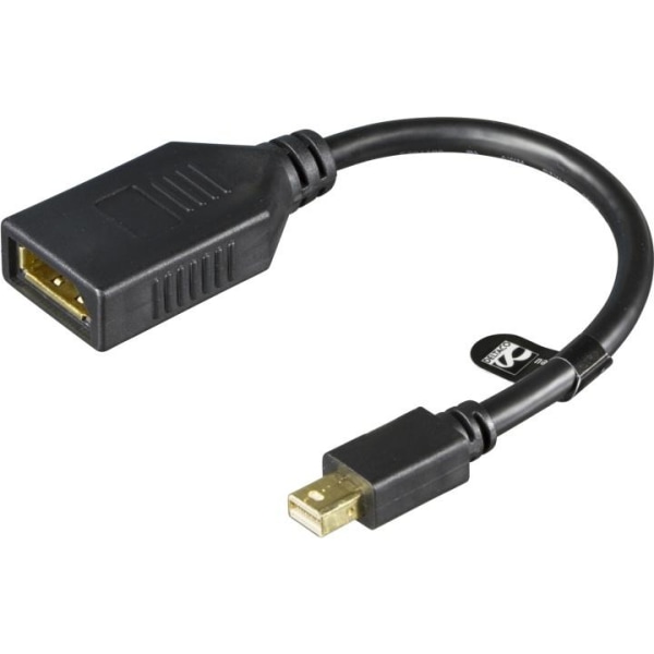 DELTACO Mini DisplayPort ha till DisplayPort ho, 0,15m, svart (M