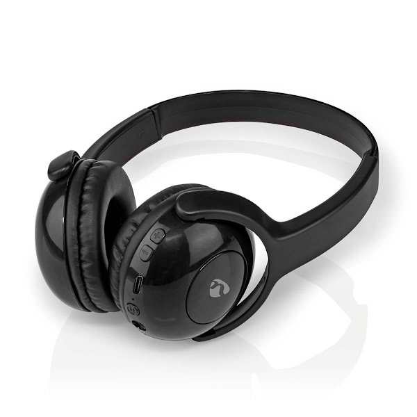 Nedis Trådlösa On-Ear hörlurar | Maximal batteritid: 8 timmar | Inbygd mikrofon | Tryck på Kontroll | Stöd för röststyrning | Volymkontroll Svart