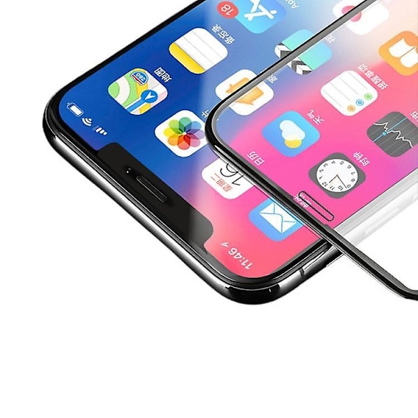 2-Pack iPhone 14 Plus Skärmskydd i 9H Härdat glas, Svart ram Transparent