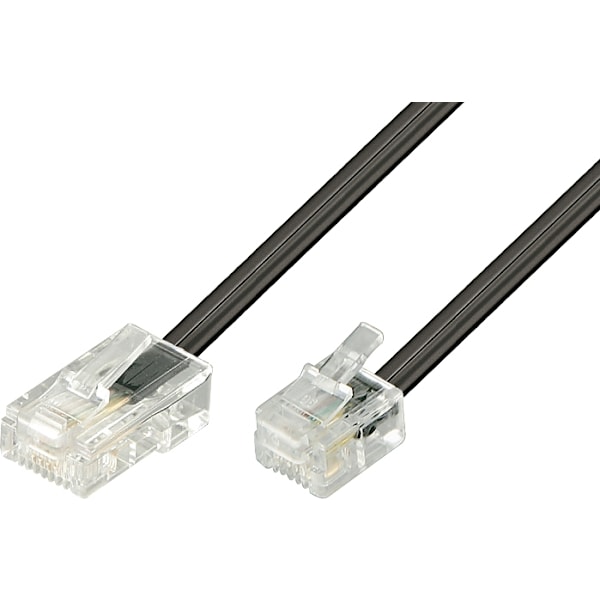 Modulaarikaapeli, 8P4C(RJ45) > 6P4C(RJ11),3 m, musta