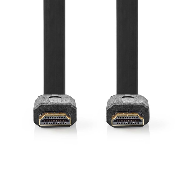 Nedis High Speed ​​HDMI ™ kabel med Ethernet | HDMI™ Stik | HDMI™ Stik | 4K@30Hz | 10.2 Gbps | 10.0 m | Fladt | PVC | Sort | Label