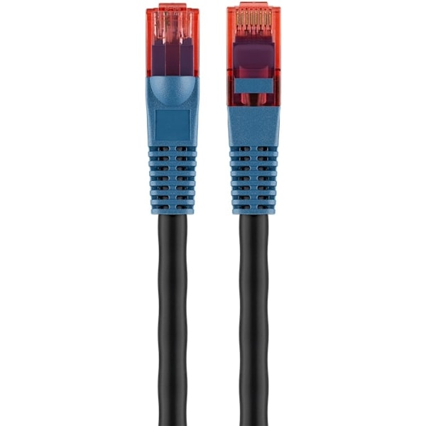 Goobay CAT 6 patchkabel för dragning utomhus, U/UTP, svart kopparklädd aluminiumledare (CCA), dubbelt yttre hölje (PE), 75 m