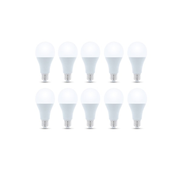 LED-lamppu E27, A65, 15W, 230V, 6000K 10-pack, viileä valkoinen