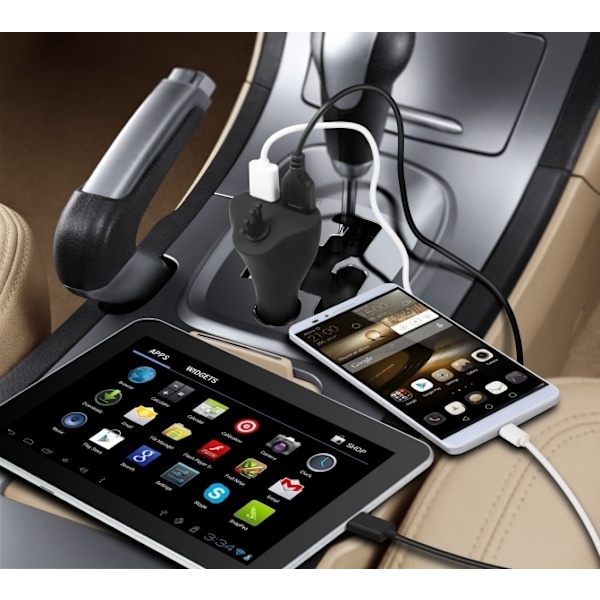 Technaxx magneettinen autoteline älypuhelimille ja tableteille + autolaturi (TE09)