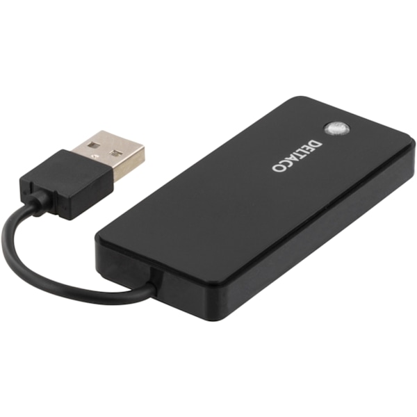 DELTACO USB 2.0 -hubi, 4x Type A naaras, musta
