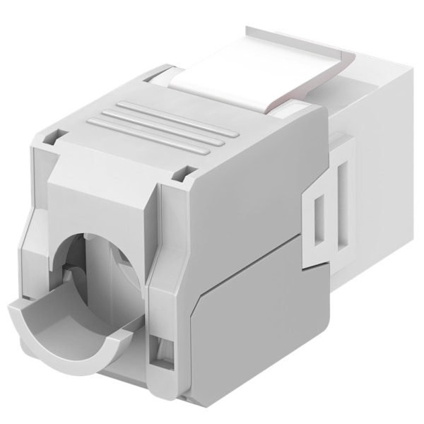 Goobay Keystone-modul RJ45 CAT 6A, UTP 16,5 mm bred, krokodiltyp, klämlist för verktygslös IDC-montering