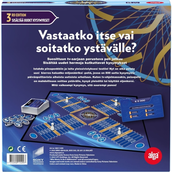 Alga Want to be a Millionaire 3rd Edition brädspel