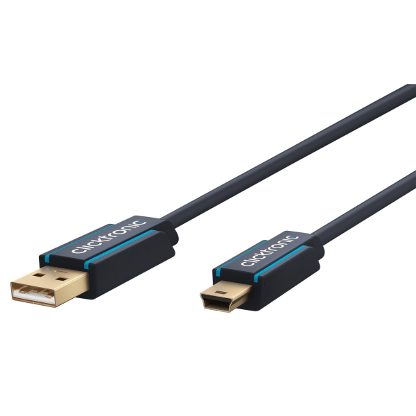 ClickTronic Adapterkabel fra USB A til USB Mini B 2.0 Premiumk