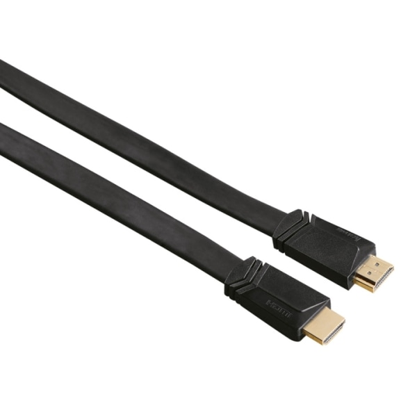 HAMA HDMI Ethernet High Speed Kabel 3,0m Flad Sort Guldbelagt TL