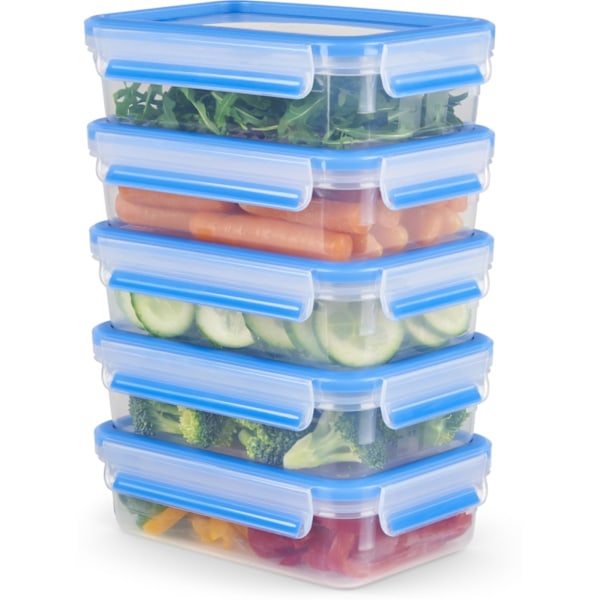Tefal MasterSeal MealPrep förvaringsbehållare, 5 x 0,8 L