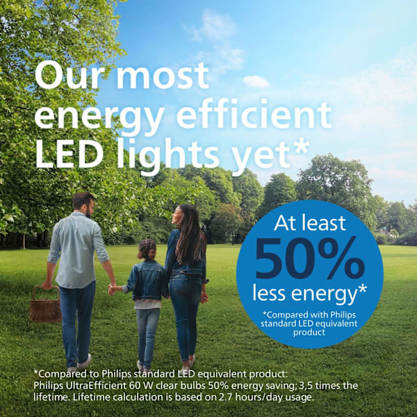 Philips LED E27 Normal 4W (60W) Klar Dimbar 840lm 2700K Energiklass A