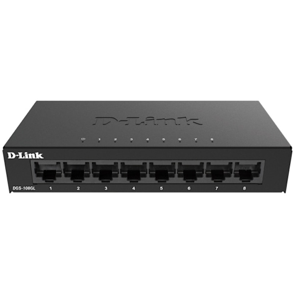 D-Link DGS-108GL 8-Port Gigabit Switch musta