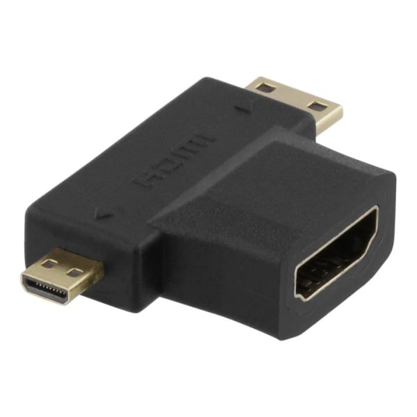 DELTACO HDMI-adapter, HDMI ho till mini HDMI ha och micro HDMI h
