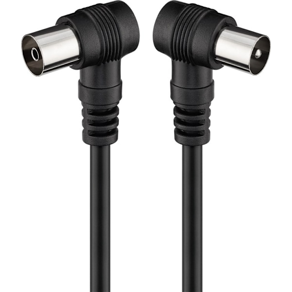 Goobay Vinklad antennkabel ( koaxial-plugg 90° > koaxial-uttag 90°, 2.5 m